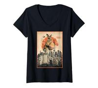 Donna Easter Bunny Funny Japanese Kaiju Egg Hunt Joke Maglietta con Collo a V