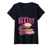Donna Easy-Bake Oven Easy-Bake Bakery But First Cake! Pastries Maglietta con Collo a V