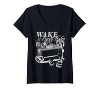 Donna Easy-Bake Oven Wake & Easy Bake Black & White Easy Bake Oven Maglietta con Collo a V