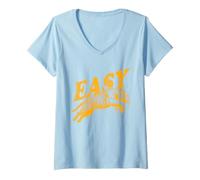 Donna Easy Tiger Retro Animal Maglietta con Collo a V
