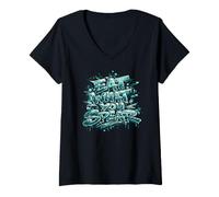 Donna Eat What You Spear per Cacciatore subacqueo di Pesca Maglietta con Collo a V