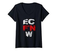 Donna EC F'N W Extreme Championship Wrestling Wrestling Fighter Maglietta con Collo a V