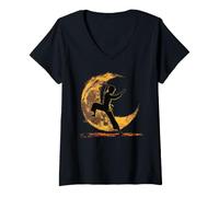 Donna Eclipse Warrior - Taekwondo Girl Power Solar Eclipse 2024 Maglietta con Collo a V