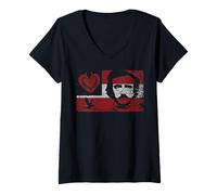 Donna Edgar Allan Poe Bandiera Corvo Tell-Tale Cuore Gotico Fan Regalo Maglietta con Collo a V