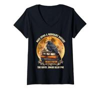 Donna Edgar Allan Poe Raven Midnight Dreary Gothic Bookish Poeta Maglietta con Collo a V