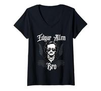 Donna Edgar Allen Poe Bro Occhiali da Sole Maglietta con Collo a V