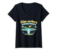 Donna Edge-Seekers Anonymous Esploriamo l'avventura Maglietta con Collo a V