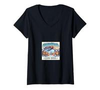 Donna Edimburgo, Freddo, Edin-Brrr, Cartoon Illustrated Maglietta con Collo a V