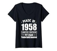 Donna Edizione Limitata 1958 Compleanno 1958 Nato nel 1958 Maglietta con Collo a V