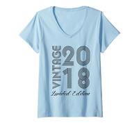 Donna Edizione limitata 2018 Compleanno 2018 Nato 2018 Vintage Maglietta con Collo a V