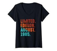 Donna Edizione Limitata Agosto 1985 Compleanno Maglietta con Collo a V