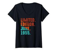 Donna Edizione Limitata Giugno 1955 Compleanno Maglietta con Collo a V