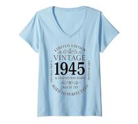 Donna Edizione Limitata Vintage 1945 Una Leggenda nacque Maglietta con Collo a V