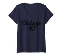 Donna Edizione Limitata - Vintage 1982 Maglietta con Collo a V