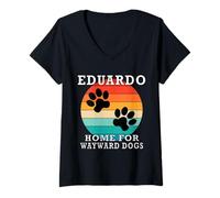 Donna Eduardo Home for Wayward Dogs Cognome Maglietta con Collo a V