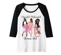 Donna Educated Melanated Gemini Ragazza Nero Giugno Maggio Astrologia Freddo Maglia con Maniche Raglan