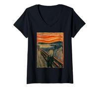 Donna Edvard Munch The Scream Maglietta con Collo a V