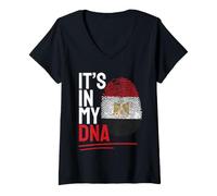 Donna Egitto It's My Dna Egyptian Pride Heritage Design Maglietta con Collo a V