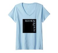 Donna Ego Sum Qui Sum - io Sono Quel Che Sono Maglietta con Collo a V