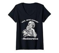 Donna Ehh, va Bene così, mediocri, Divertente, filosofia Greca Maglietta con Collo a V