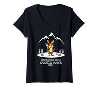 Donna Eigentlich Will ICH Nur Kaiserschmarrn Essen Hiking Rabbit Maglietta con Collo a V