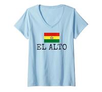 Donna El Alto Country Bolivia Family Trip Boliviano Uomini Donne Maglietta con Collo a V