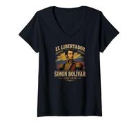 Donna El Libertador Simón Bolivar 1783-1830 Maglietta con Collo a V