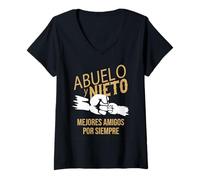 Donna El Mejor Abuelito Mexican Hispanic Grandpa Proud Abuelo Maglietta con Collo a V