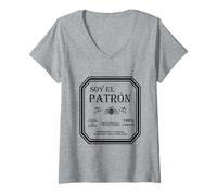 Donna El Patron Father's Day Latinx Mexicano Chingon Cabron Maglietta con Collo a V