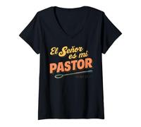 Donna El Señor es Mi Pastor, nada Me faltará Maglietta con Collo a V
