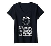 Donna El tiempo de Dios es perfecto Maglietta con Collo a V