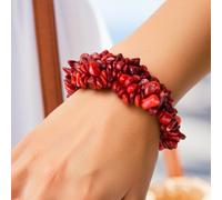 Donna Elasticizzato Chip Pietra Largo Grappolo Bracciale Gemma Onice