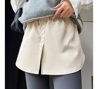 Donna Elastico Vita Falso Orlo Camicia Estensori Mini Finta Top Inferiore Sweep