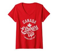 Donna Elbows Up Canada Maglietta con Collo a V