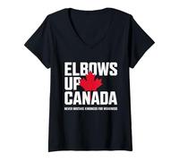 Donna Elbows Up Canada non scambia mai gentilezza per debolezza Maglietta con Collo a V