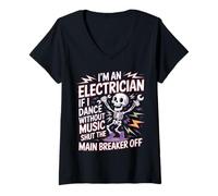Donna Electrician Dancing, Shut The Main Breaker off - Maglietta con Collo a V