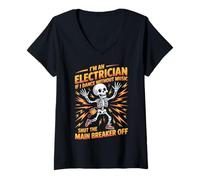 Donna Electrician Dancing, Shut The Main Breaker off |- Maglietta con Collo a V