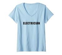 Donna Electrician - Professional Electrical Staff Uniform Maglietta con Collo a V