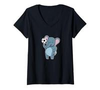 Donna Elefante con Calcio Maglietta con Collo a V