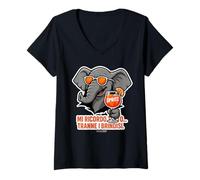 Donna Elefante con Spritz battuta allegra regalo divertente idea Maglietta con Collo a V