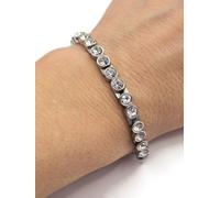 Donna Elegante Completo Bio Magnetico Tenis Sfera Bracciale con Bianco Zirconia