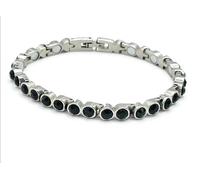 Donna Elegante Completo Bio Magnetico Tennis Sfera Bracciale Acciaio Inox Gemme