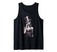 Donna Elegante con Cappello A Cilindro Canotta