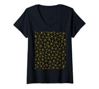 Donna Elegante Poligono Triangolo Astratto Geometrico Basso Poligono Maglietta con Collo a V
