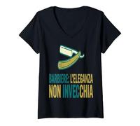 Donna Eleganza Barbiere Non Invecchia Moda Uomo Maglietta con Collo a V