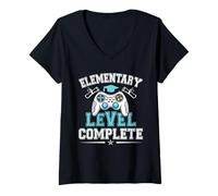 Donna Elementary Level Complete Graduation 2026 Class Elementary Maglietta con Collo a V