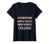 Donna Elementary School Middle School 6th Grade Graduation 2026 Maglietta con Collo a V