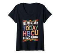 Donna Elementary School Today HBCU Tomorrow Ispirazione Educativa Maglietta con Collo a V