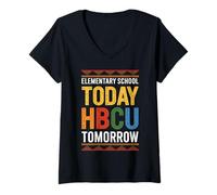 Donna Elementary School Today HBCU Tomorrow Tribale Educazione Maglietta con Collo a V