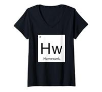 Donna Elementi della tavola Periodica dei compiti a casa Maglietta con Collo a V